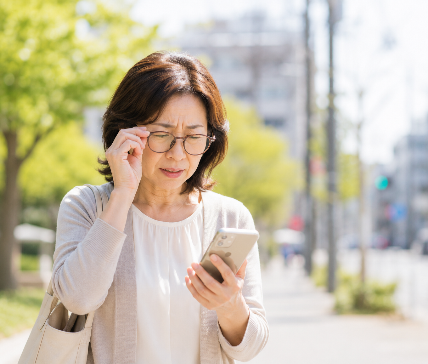 眼科での視力・屈折検査の様子